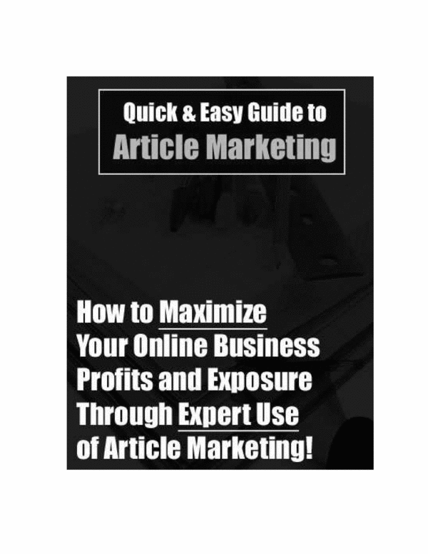 Product picture QUICK & EASY GUIDE TO ARTICLE MARKETING
